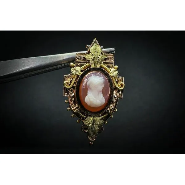 Antique Victorian 10k Yellow & Rose Gold Natural Cameo Ladie, Estate  Jewelers