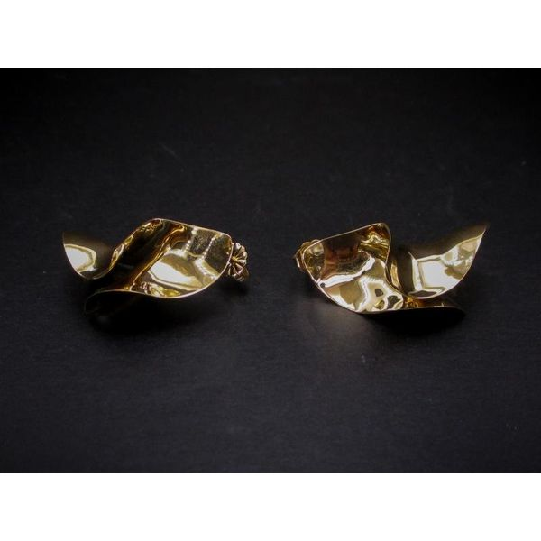 Folded Gold Post Earrings