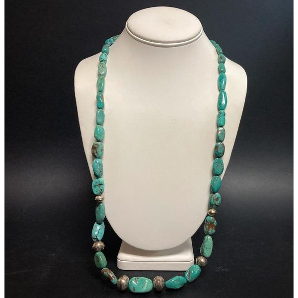 Southwestern Chunky Bead Sterling Silver Necklace