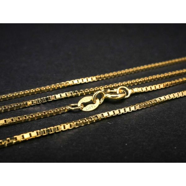 Estate 14k Yellow Gold 1.2mm Box Chain Link Ladies Necklace 3.5g 20"L i8055 Image 2 Estate Jewelers Toledo, OH