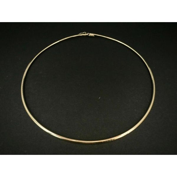 Estate 14k Yellow Gold 3mm Omega Chain Necklace 18.4g 16"L i9990 Estate Jewelers Toledo, OH
