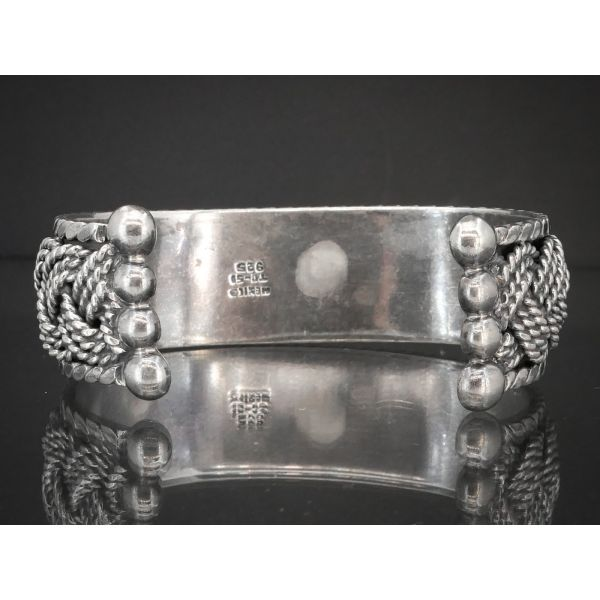 Vintage Sterling Silver 925 Braided Mexico Cuff Bracelet 75.8g i10181