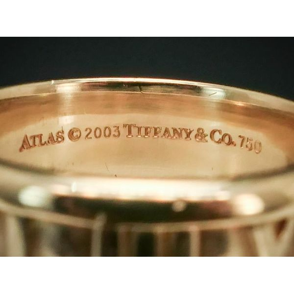 Estate 18k Yellow Gold 7mm Tiffany & Co Atlas Roman Numeral Band 9.4g i10695