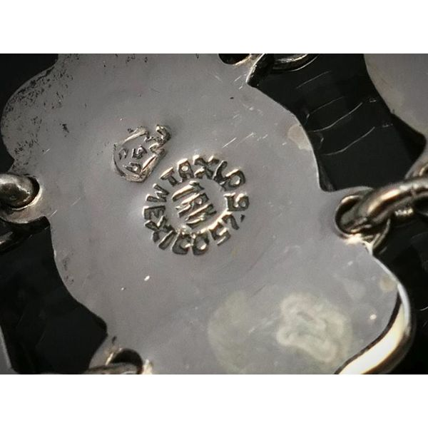 Vintage Sterling Natural Turquoise Mexico Panel Link Bracelet 46g 7.25"L i11262 Image 3 Estate Jewelers Toledo, OH