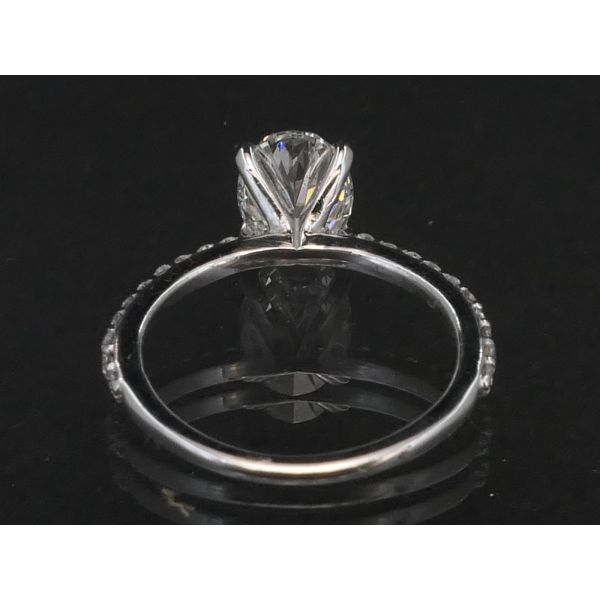 Sparkling 14k White Gold GIA Oval Natural 1.63ct Diamond Engagement Ring i6996 Image 4 Estate Jewelers Toledo, OH