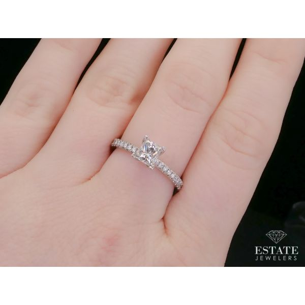 Estate 14k White Gold Princess Cut .83ctw Diamond Engagement Ring 2.7g i11820 Image 5 Estate Jewelers Toledo, OH