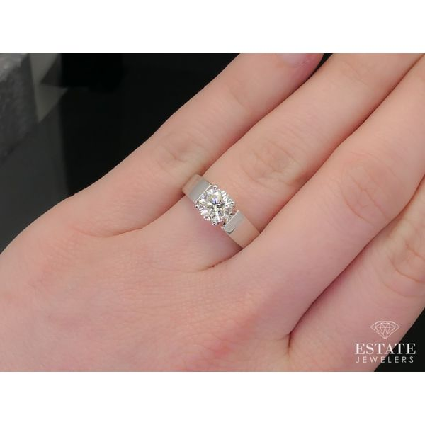 NEW 14k White Gold Round Cut Natural 1.04ct Diamond Solitaire Ring 5.4g i7597 Image 5 Estate Jewelers Toledo, OH