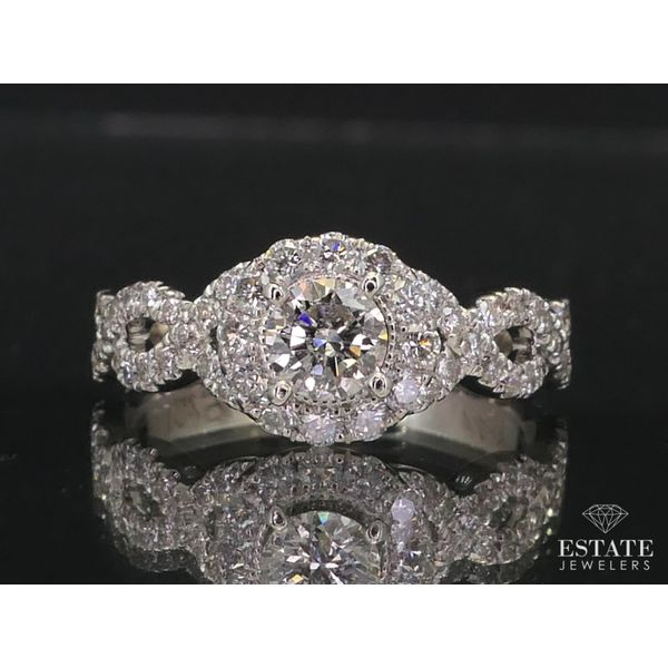 Estate 14K White Gold Neil Lane .66ctw Diamond Halo Engagement Ring 3.7g i12245 Estate Jewelers Toledo, OH