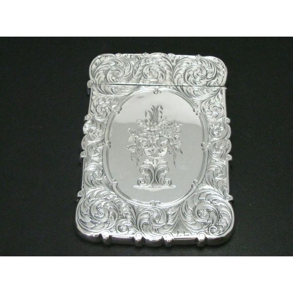 Late 1800s Sterling Silver British Engraved Large Cigarette Case 64.2g i12415 Estate Jewelers Toledo, OH