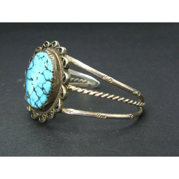 Vintage Sterling Silver 925 Navajo Natural Turquoise Cuff Bracelet 16.1g i8785 Image 5 Estate Jewelers Toledo, OH