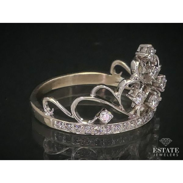 Estate 18k White Gold Natural .21ctw Diamond Tiara Style Band Ring 2.3g i12470 Image 2 Estate Jewelers Toledo, OH