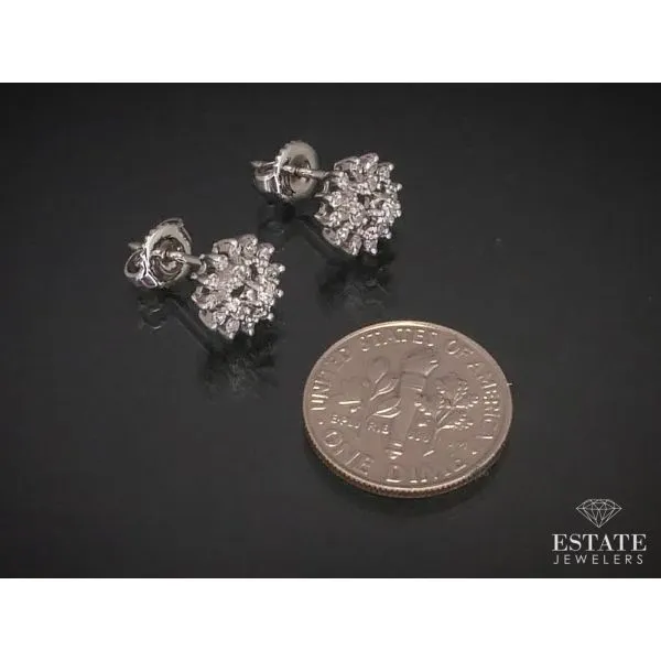 Estate white 2024 gold earrings