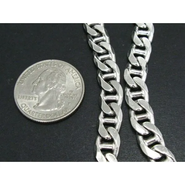 Mens Stainless Steel Anchor Link Chain Necklace