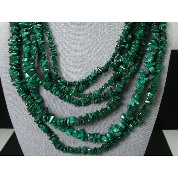Sterling Silver Jay King Mine Finds Malachite Beaded Necklace 315g i12796 Estate Jewelers Toledo, OH