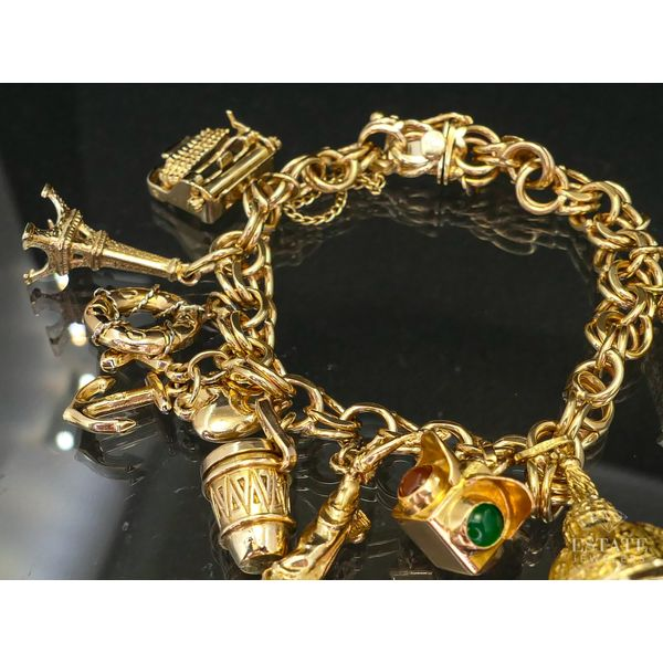 14k Yellow Gold Multi Charm Bracelet
