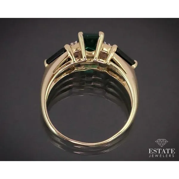 Estate Piece - 18k yellow gold onyx and diamond ring