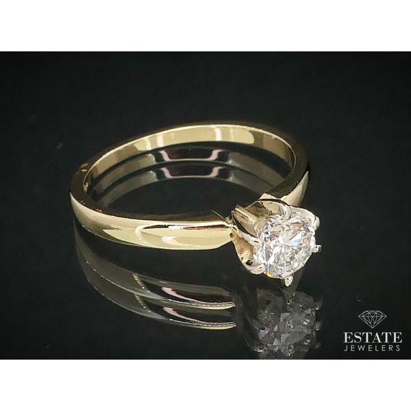 Estate 14k Yellow Gold Round Cut Natural .65ct Diamond Solitaire Ring 3g i13057 Image 2 Estate Jewelers Toledo, OH