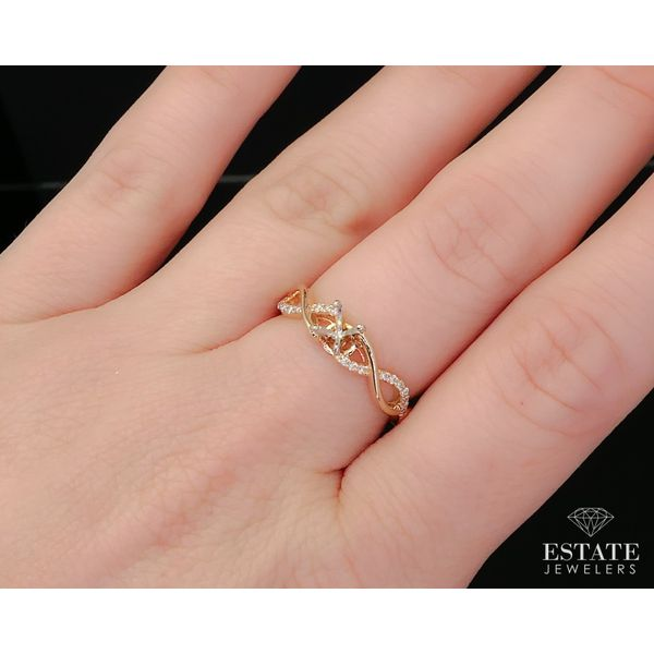 14k Yellow Gold Natural .10ctw Diamond Engagement Ring Mounting 3.0g i13065 Image 3 Estate Jewelers Toledo, OH