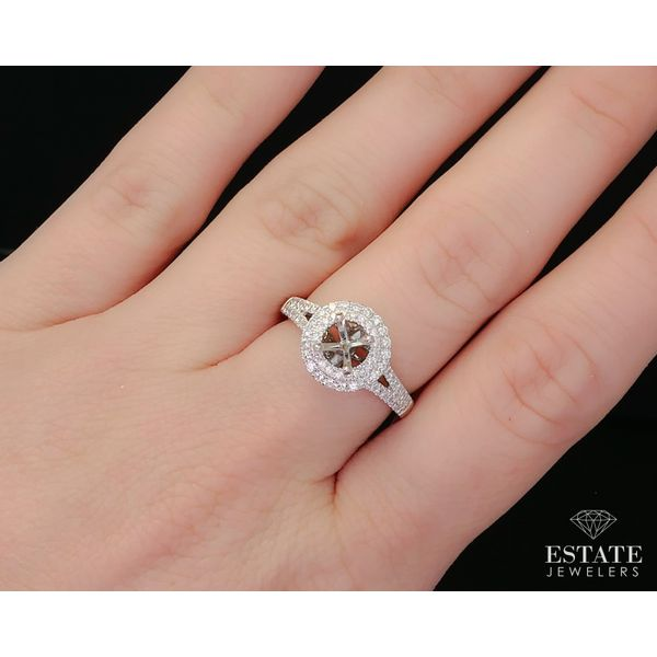 14k White Gold Natural .50ctw Diamond Engagement Ring Mounting 4.4g i13066 Image 4 Estate Jewelers Toledo, OH