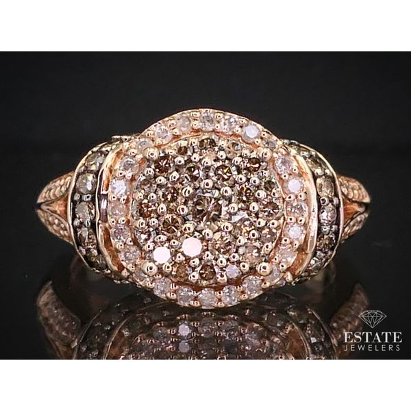 Estate 10k Rose Gold Natural 1ctw Diamond Cluster Engagement Ring 5.8g i13233 Estate Jewelers Toledo, OH