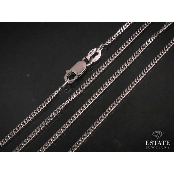 Estate 14k White Gold 1.4mm Curb Chain Link Ladies Necklace 2.8g 16"L i13238 Estate Jewelers Toledo, OH