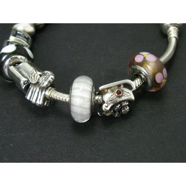 Estate Sterling Silver PANDORA 14 Beaded Loaded Charm Bracelet 66g i13512 Image 2 Estate Jewelers Toledo, OH