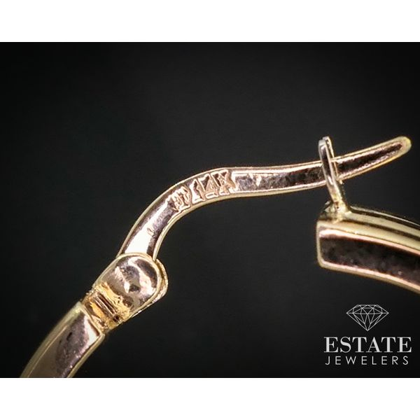 Estate 14k Yellow Gold 7mm Smooth Love Knot Hoop Earrings 6.2g i13488 Image 4 Estate Jewelers Toledo, OH