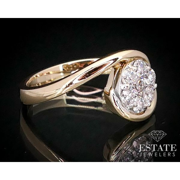 Estate 14k Yellow Gold Natural .36ctw Diamond Cluster Ladies Ring 4.1g i13587 Image 2 Estate Jewelers Toledo, OH