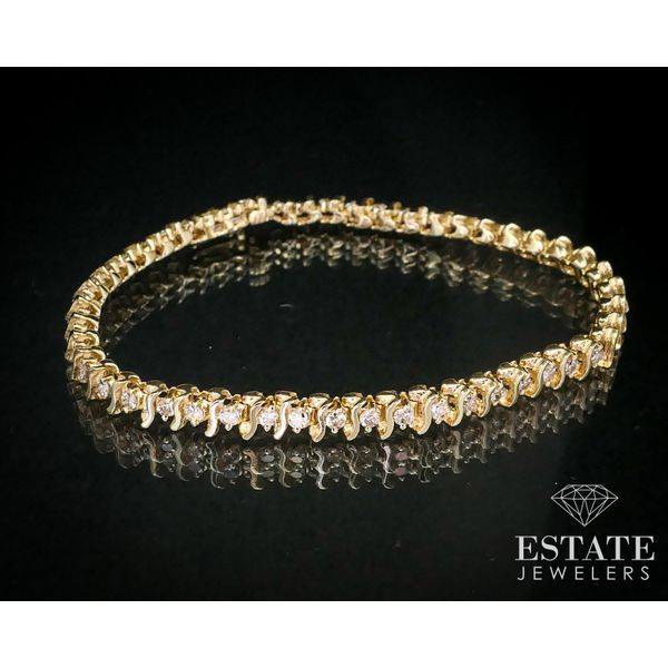 Estate 14k Yellow Gold 1.50ctw Natural Diamond Tennis Bracelet 11.3g 7"L i13583 Image 2 Estate Jewelers Toledo, OH