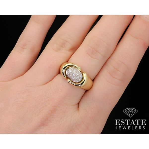 Estate 18k Yellow Gold DAMIANI Natural .50ctw Diamond Cluster Ring 10.3g i13602 Image 4 Estate Jewelers Toledo, OH