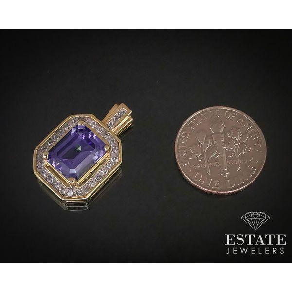 Estate 14k Yellow Gold Blue Sapphire & Diamond Ladies Necklace 4.9g i13635 Image 2 Estate Jewelers Toledo, OH