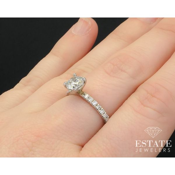 14k White Gold Round 1.33ctw Lab Created Diamond Engagement Ring 2.7g i6265 Image 5 Estate Jewelers Toledo, OH