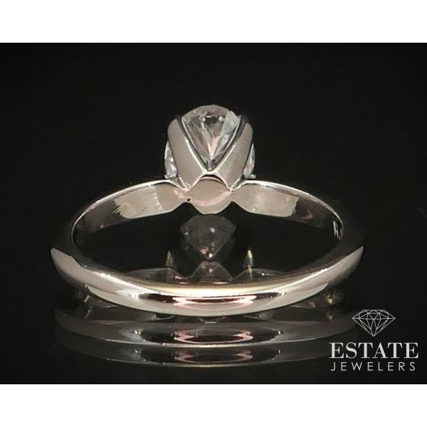 14k White Gold Oval Cut Natural 1.07ct Diamond Solitaire Ring 2.8g i7409 Image 3 Estate Jewelers Toledo, OH