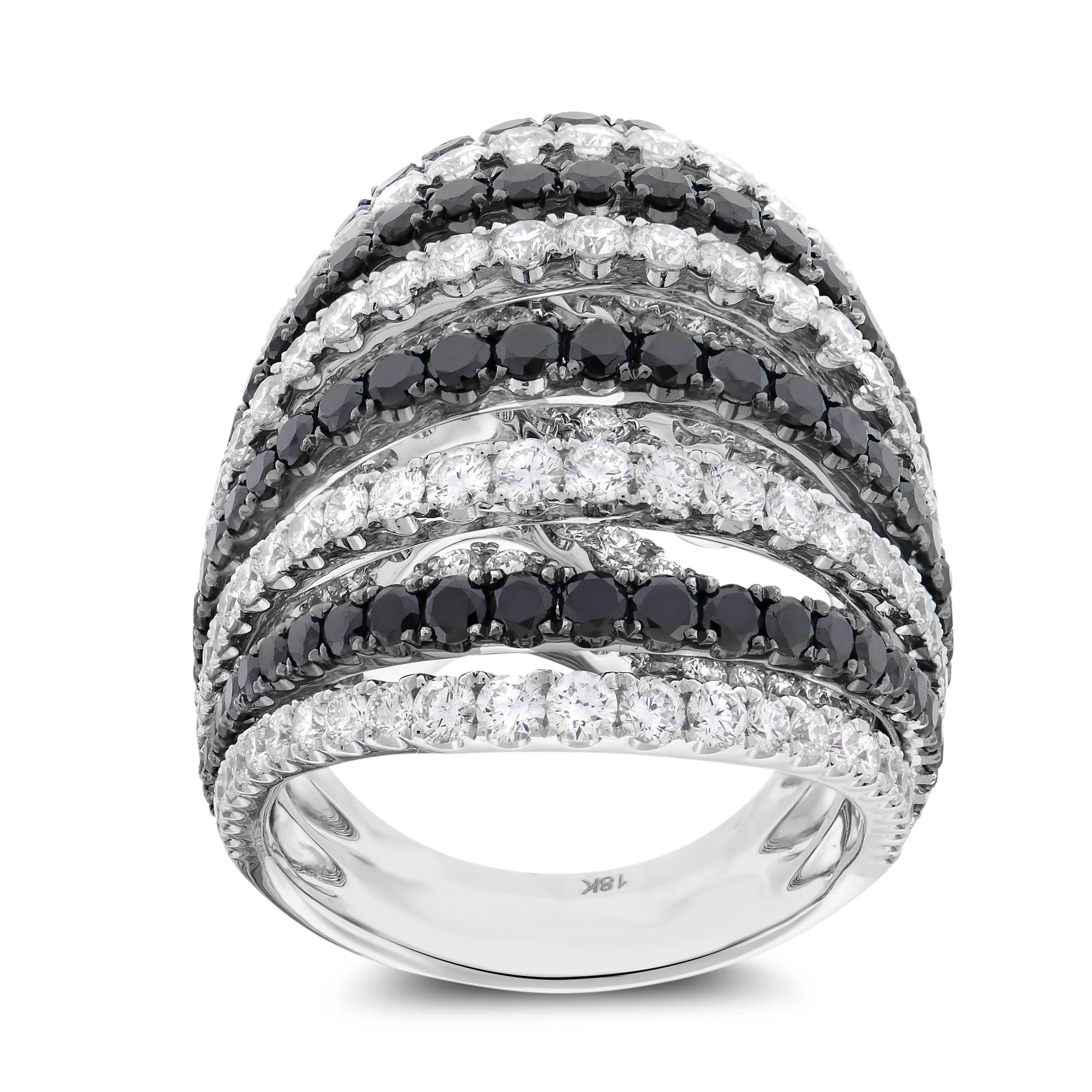 Black and White Fashion Ring LDR01504 WG Fashion Rings Forever