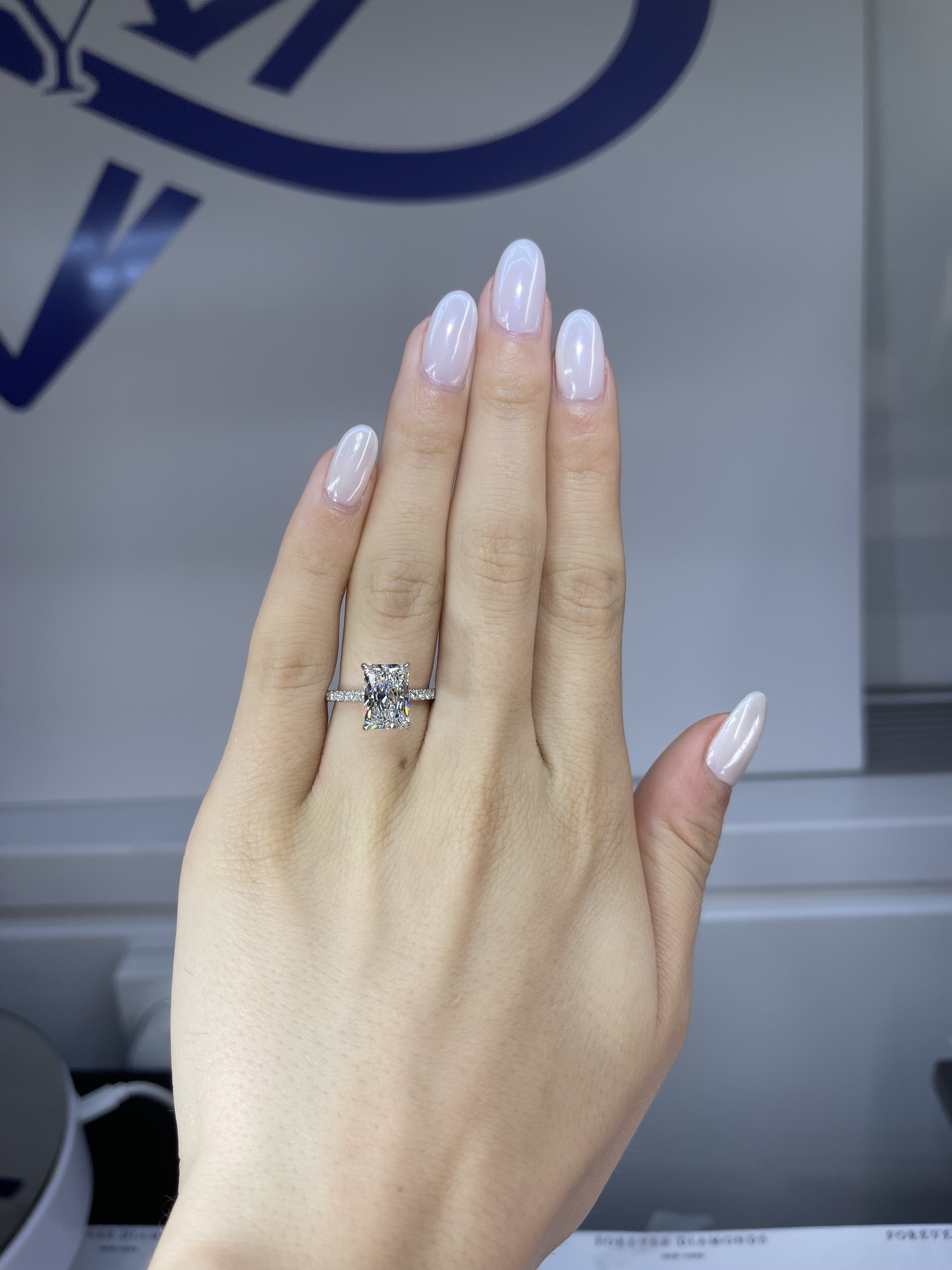 3.07ct E VS1 Radiant "Maya" Engagement Ring Image 2 Forever Diamonds New York, NY