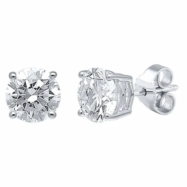 Four Prong Round Lab Diamond Stud Earrings