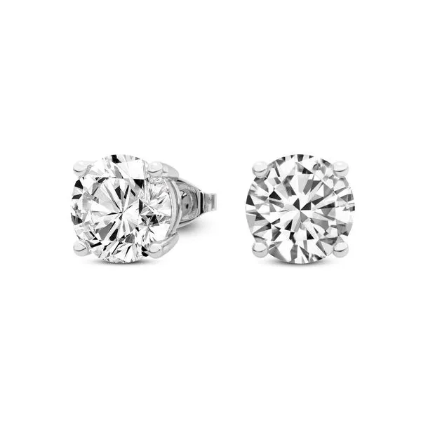 Four Prong Round Lab Diamond Stud Earrings
