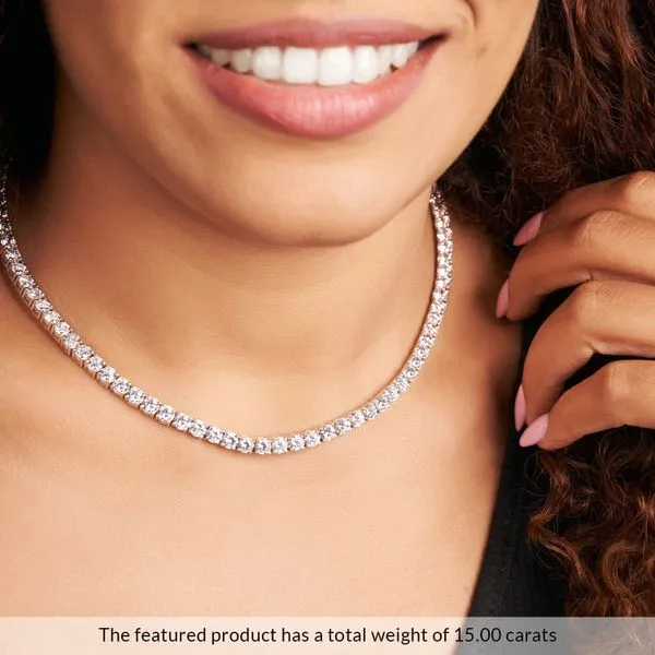 Naomi Round Lab Diamond Tennis Necklace
