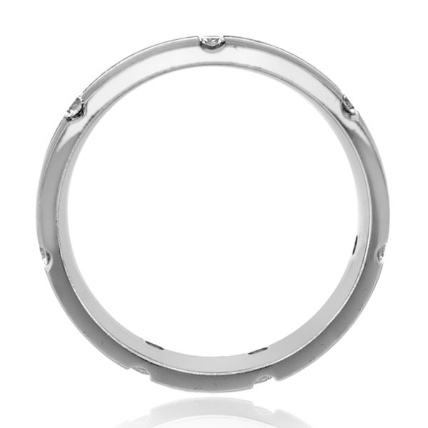 Grooved Modern Men's Diamond Ring Image 3 Baxter's Fine Jewelry Warwick, RI