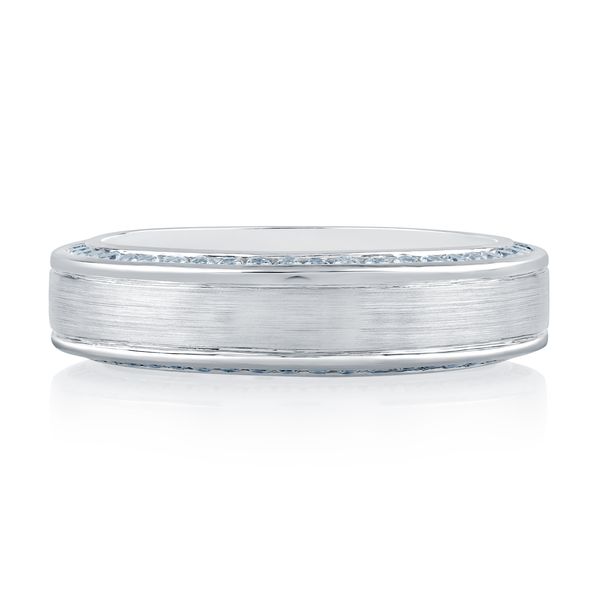 Channel Set Men's Wedding Band with a Satin Finish Image 2 Rasmussen Diamonds Mount Pleasant, WI