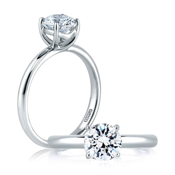 Two Tone Round Cut Diamond Engagement Ring Baxter's Fine Jewelry Warwick, RI
