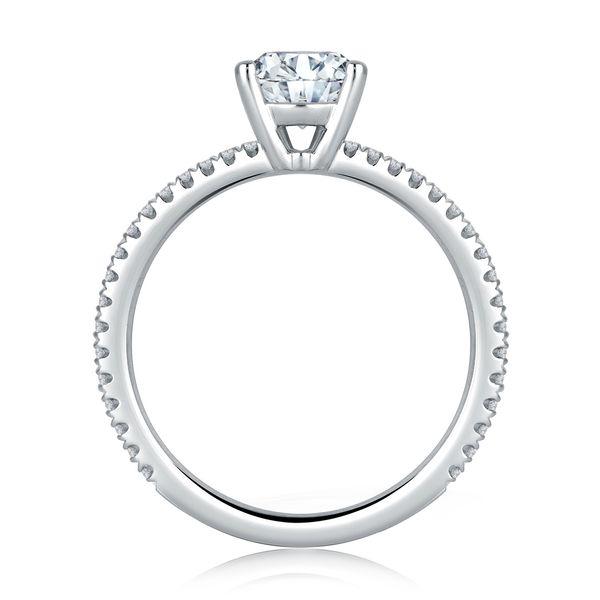 Classic Micro Pave Engagement Ring Image 3 Castle Couture Fine Jewelry Manalapan, NJ