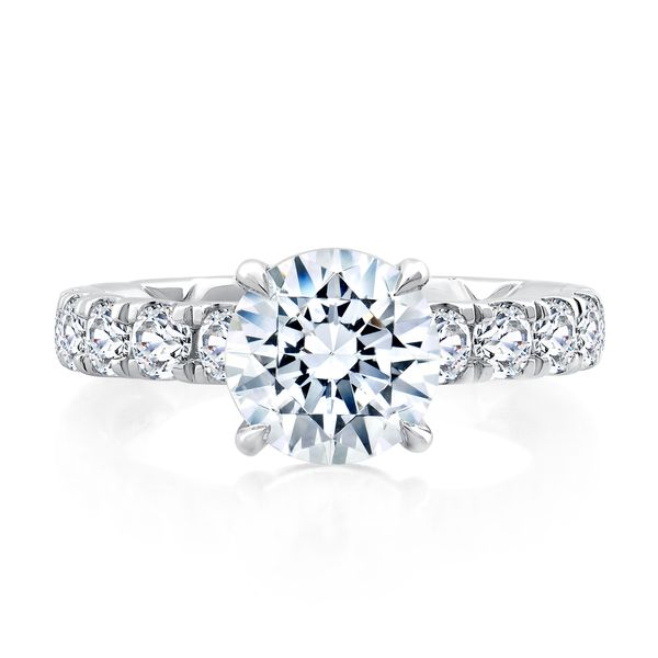 A. Jaffe Double Pave Halo Modern Classic Engagement Ring | Kranich's Inc