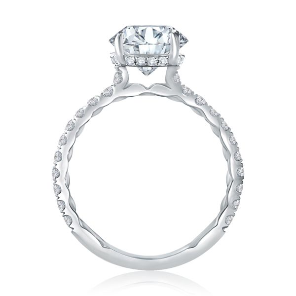 Statement Round Quilted Engagement Ring Image 3 Sather's Leading Jewelers Fort Collins, CO
