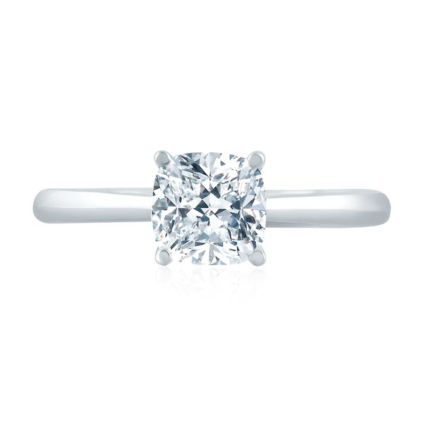 Peek-A-Boo Pave Profile Cushion Center Diamond Quilted Engagement Ring Image 2 Hannoush Jewelers, Inc. Albany, NY
