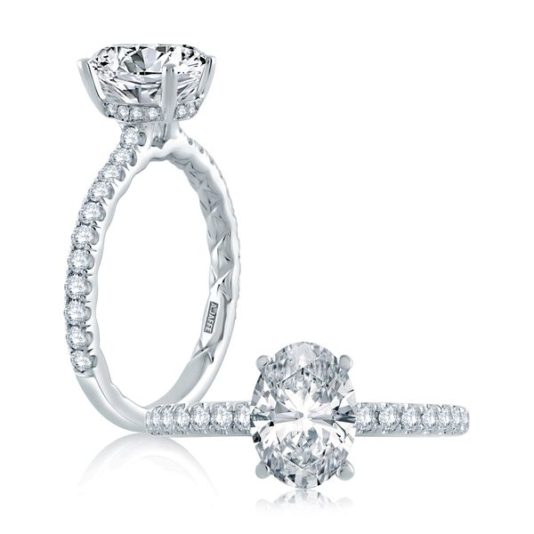 Diamond Pavé Engagement Ring with Quilted Interior Sather's Leading Jewelers Fort Collins, CO