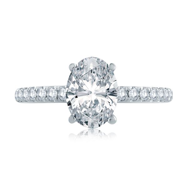 Diamond Pavé Engagement Ring with Quilted Interior Image 2 Natale Jewelers Sewell, NJ