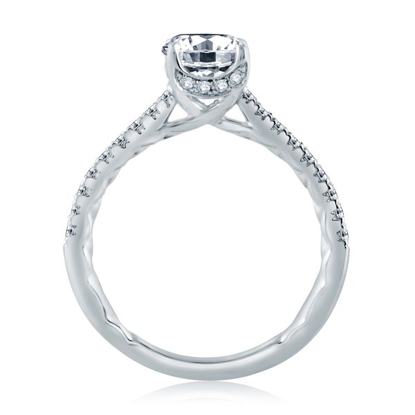 Round Center Draped Gallery Solitaire Engagement Ring Image 3 Natale Jewelers Sewell, NJ