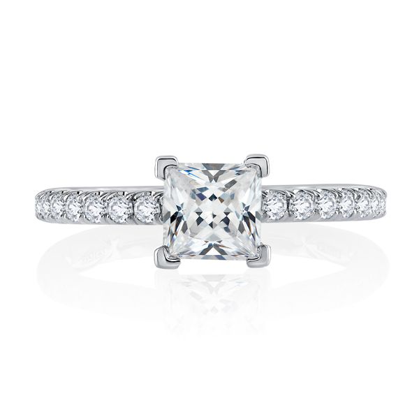 V-Tip Prong Princess Cut Diamond Engagement Ring Image 2 Rasmussen Diamonds Mount Pleasant, WI