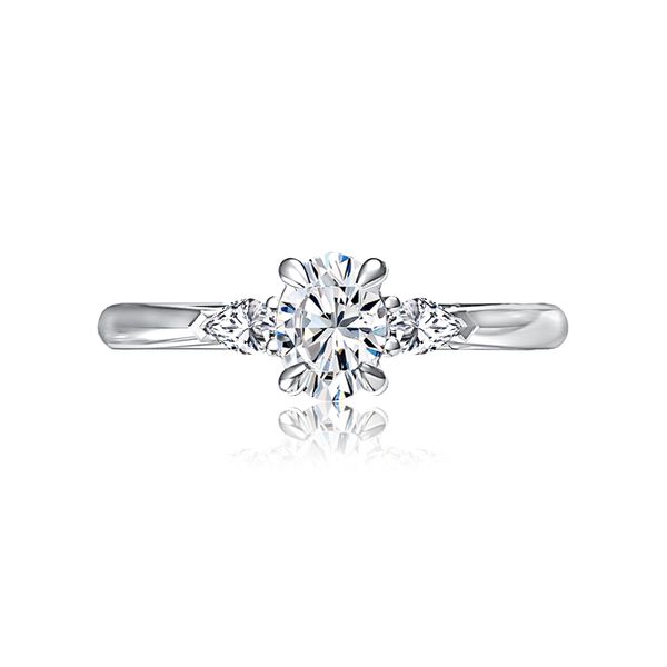 Three Stone Round Center Diamond Engagment Ring Hannoush Jewelers, Inc. Albany, NY